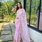 Vamsee Zoya Lavender Organza Silk Saree - Swadesiicart