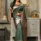 Astita Banarasi Silk Dark Green Saree | Swadesiicart