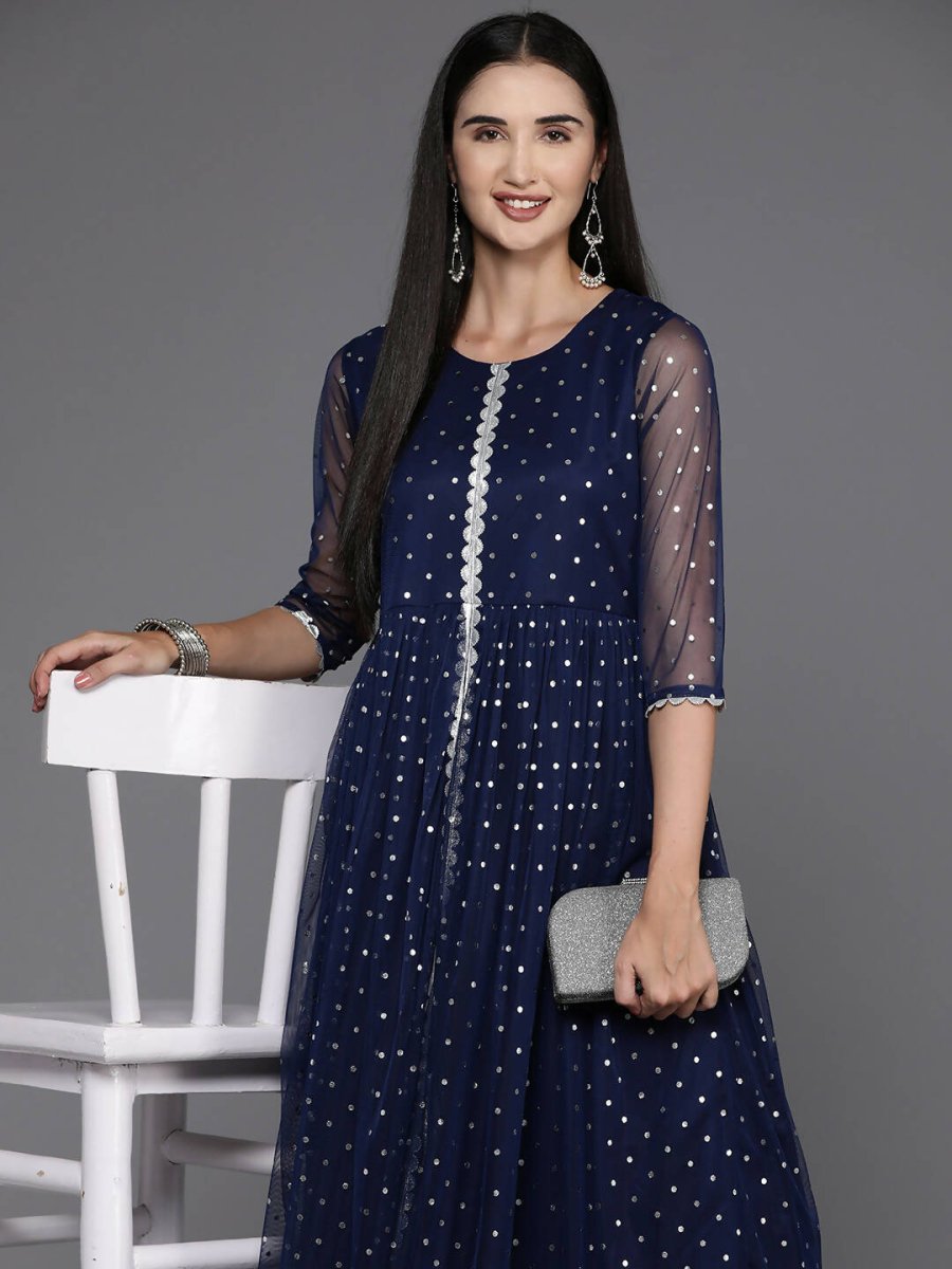 Ahalyaa Women's Traditional wear Ethnic Dress - Navy Blue | Swadesiicart