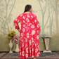 Jyoti Fashion Women's Pink Rayon Floral Print with Sequins Designer Anarkali Set | Swadesiicart