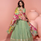 Anaita Green Shimmer Stitched Anarkali Suit with Sequins Embroidery Foil Stitch Work