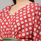 Ahalyaa Women Maroon Crepe Digital Printed Flared Sleeve Kaftan Kurta | Swadesiicart