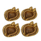 eCraftIndia 4 Pieces Beige Lakshmi & Lord Ganesha Diyas | Swadesiicart