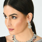 Mominos Fashion Johar Kamal Women Silver-Plated American Diamond Multi Colour Choker Set | Swadesiicart