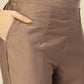 Brown Embroidered Chinon Straight Kurta With Trouser & Dupatta - Salimar