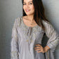 Anaita Grey Crape Readymade Kurti Set with Beads Sequence Work
