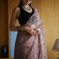 Vamsee Brown Organza Saree - Swadesiicart