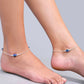 VOJ Set of 2 Silver Plated Evil Eye Anklet - Swadesiicart