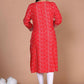 Miravan Women's Festive Wear Red Bandhani Printed Straight Kurta - Swadesiicart
