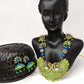 Terracotta Long Haram Set-Beautiful Dazzling Peacock Pendent With Ear Hanging Jhumkas