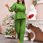 Green Crush Plain Top with Matching Bottom - Eesha - Swadesiicart