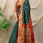 Jyoti Fashion Women's Bottle Green Banarasi Silk Zari Woven Saree with Blouse | Swadesiicart