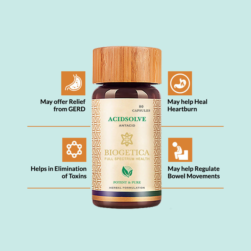 Biogetica Acidsolve (GERD, Ulcer Care) - Swadesiicart