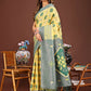Shree Shyam Fashion Sajni Yellow Linen Cotton Saree
