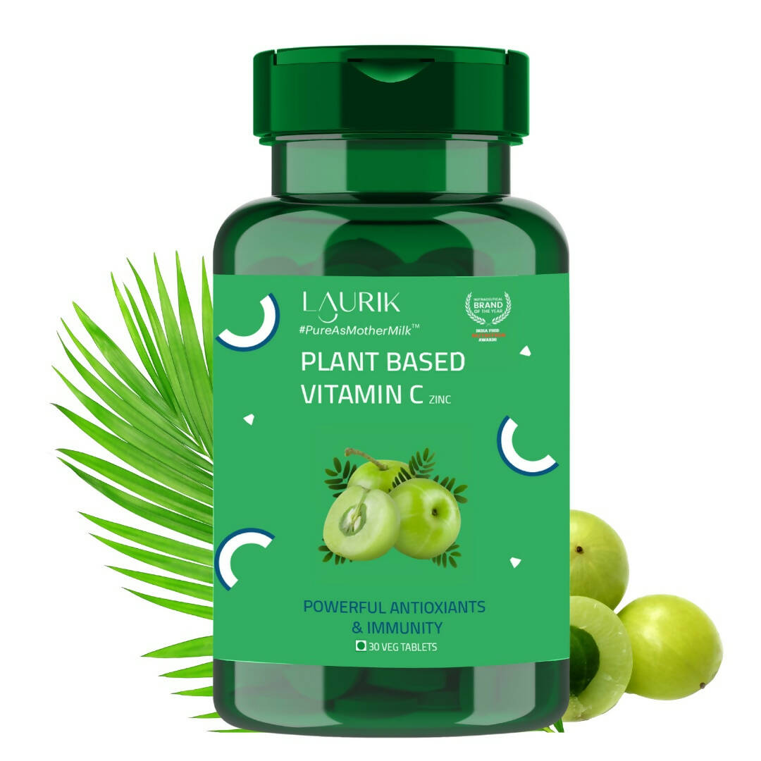 Laurik Plant Based Vitamin C With Zinc Supplements Tablets For Men & Women | Maintain Energy Levels & Boost Immunity | Swadesiicart
