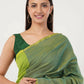Exclusive Collection Beautiful Khadi Cotton Olive Green Orange Handloom Saree - Swadesiicart