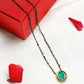 Gold-Polished Black Beaded Green Kundan Studded Handcrafted Mangalsutra - Ruby Raang | Swadesiicart