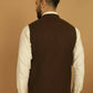 Even Apparels Pure Wool Nehru Jacket - Brown | Swadesiicart