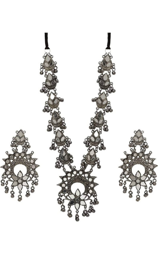 Mominos Fashion Traditional Mirror Design Necklace Set Mangalsutra - Mominos Fashion
