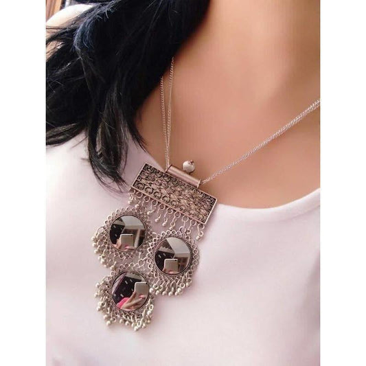 MS Fashion India Stylish Oxidized Necklace for Women- Silver | Swadesiicart