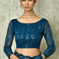 Blue Silk Stripe Saree With Blouse Piece - Purvi