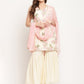Ahalyaa Women's Beige Crepe Digital Floral Print Kurta Sharara Set with Dupatta | Swadesiicart