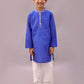 Lil Drama Shor-Gul Blue Kurta Pyjama with Jacket Set For Boys | Swadesiicart