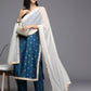 Ahalyaa Women's Traditional wear Kurta Set - Blue | Swadesiicart