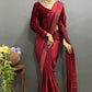 Vastranavya Maroon Rangoli Silk Swarovski work Ready to Wear Saree | Swadesiicart