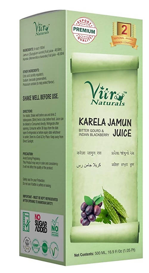 Vitro Naturals Karela Jamun Juice | Swadesiicart