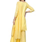Ahalyaa Women's Cotton Blend Yellow Glitter Print Kurta Sharara Set With Dupatta | Swadesiicart