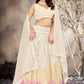 Jyoti Fashion Butter Cream Sequence with Thread Zari Embroidery Georgette Lehenga Choli with Dupatta | Swadesiicart