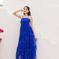 Aayaa Designer crape hand work Multi indo western - Blue