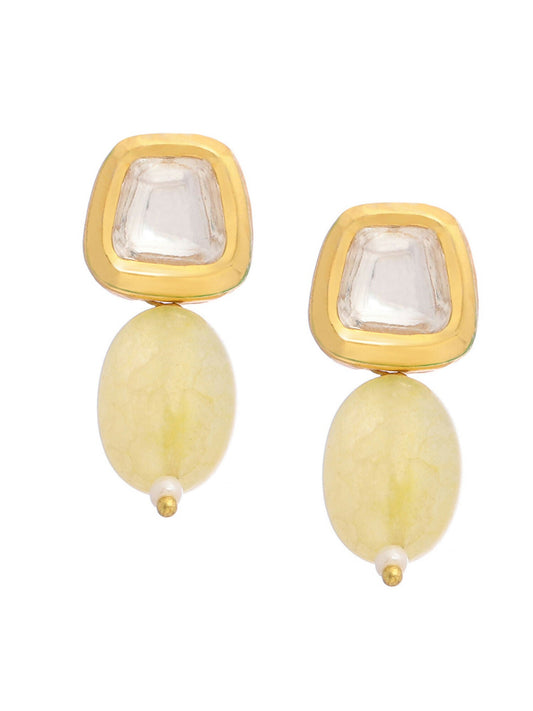 Ruby Raang Yellow Kundan Studs | Swadesiicart