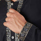 Bluesaanchi Men's Sunshine Handwoven Embroidered Black Kurta Set | Swadesiicart