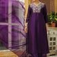 Janasya Purple Silk Blend Yoke Embroidery Kurta,Bottom & Dupatta | Swadesiicart
