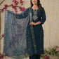 Ethnic Festive Wear Reyon Petrol Stitched Suit With Dupatta - Tanisha | Swadesiicart