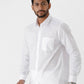 Ramraj Cotton Mens Full Sleeve White Shirt Plus Size - Luxury Cotton | Swadesiicart