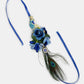 NVR Women & Men Set of 2 Blue Peacock Design Bhaiya Bhabhi Rakhi With Roli Chawal & Chocolate | Swadesiicart