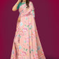 Aayaa Designer Printed Satin Saree - Multi Color
