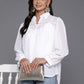 Ahalyaa Women's Traditional Wear Tunic - White | Swadesiicart