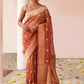 Joban Fashion Rose Gold Banarasi Tissue Pure Handloom Banarasi Silk Saree | Swadesiicart