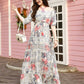 Grey Crepe Foil Printed Long Dress - Michan | Swadesiicart