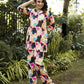 Casual Fashionable Multi Muslin Cotton co-ord set - Manya - Swadesiicart
