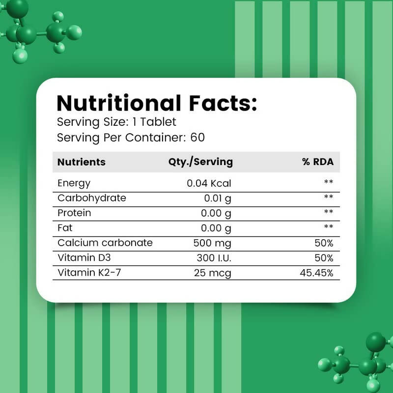 Nirvasa Vitamin D3 + K2 Tablets | Swadesiicart