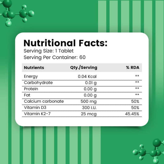 Nirvasa Vitamin D3 + K2 Tablets | Swadesiicart