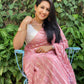 Pink Poly Chiffon Ethnic Motifs Saree with Unstitched Blouse - Hiral Fashion | Swadesiicart