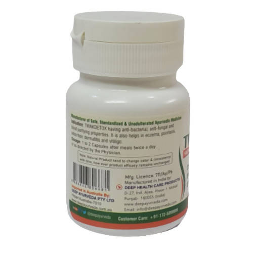 Deep Ayurveda Twakdetox 500mg Veg Capsules - Swadesiicart