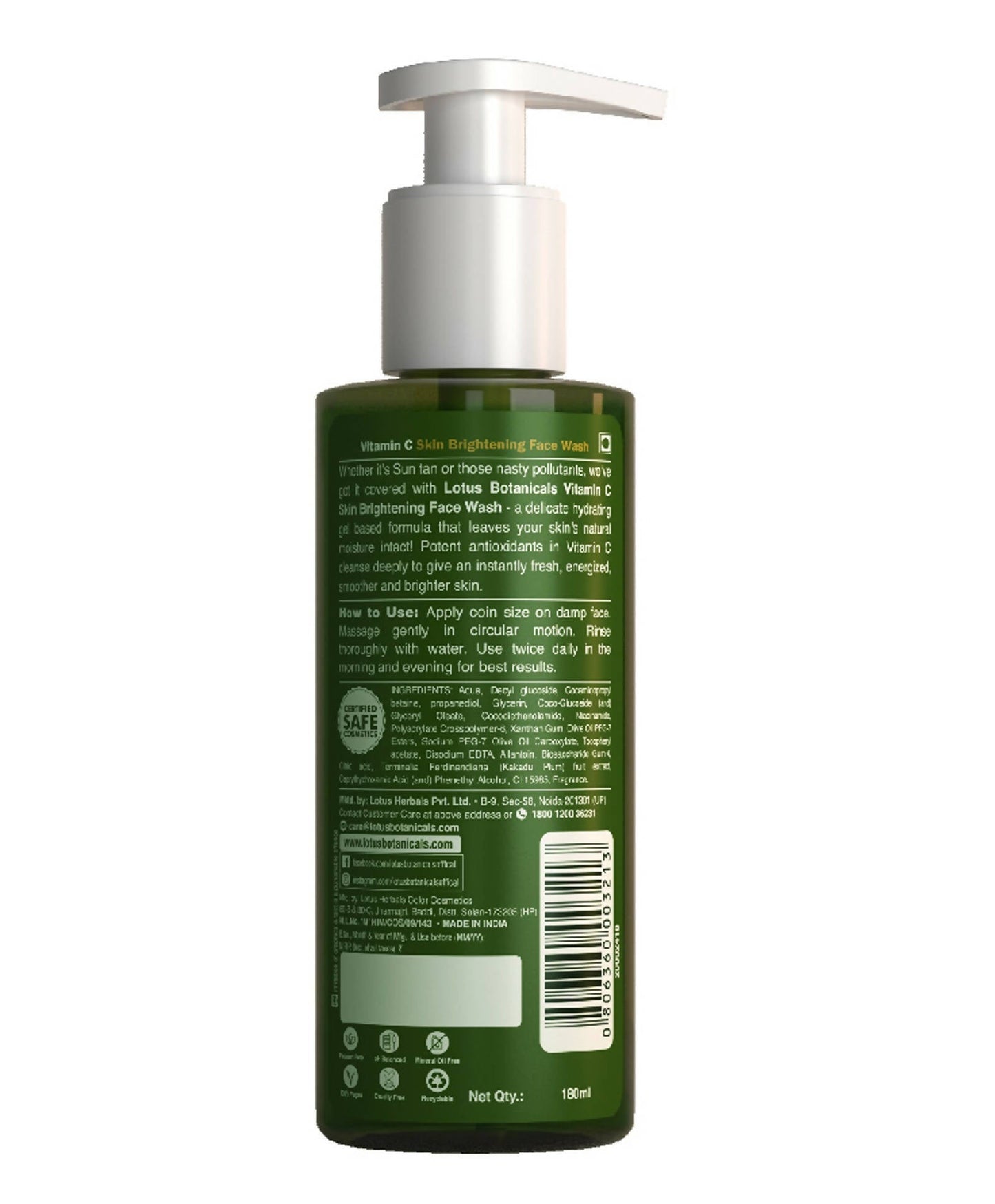 Lotus Botanicals Vitamin C Skin Brightening Face Wash | Swadesiicart