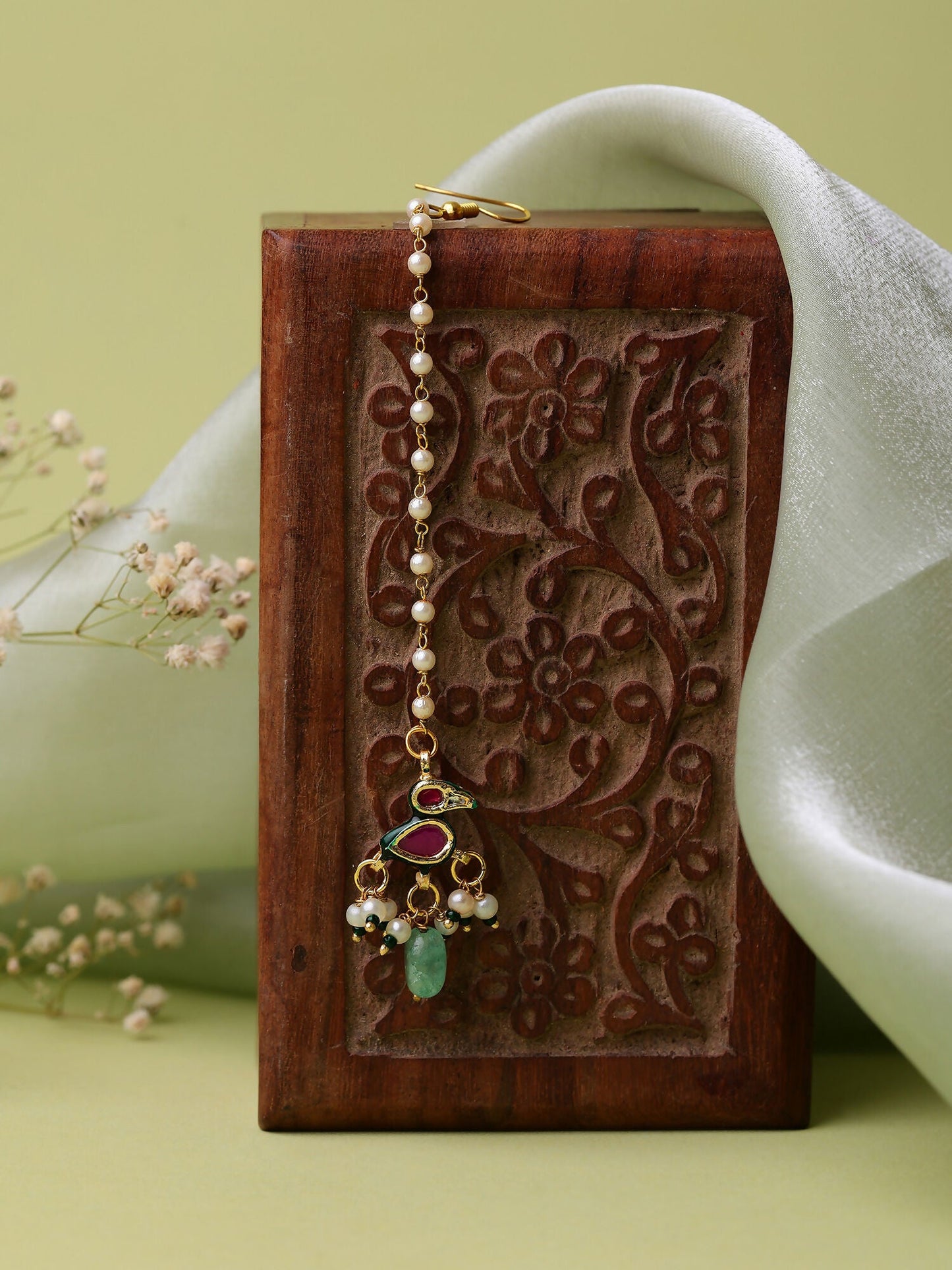 Ruby Raang Multi-Color Kundan Maang Tikka | Swadesiicart